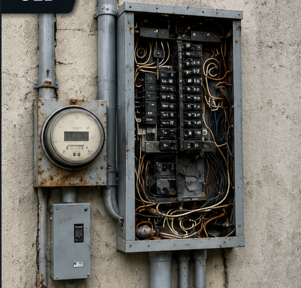 Original service equipment before replacement